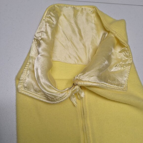 Vintage Baby‎ Yellow Hooded Coat & Sleeping Bag Combo Satin Trim Buttons - Picture 9 of 12